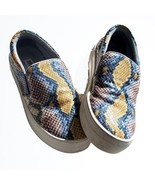 Steve Madden Women&#39;s Bills Metallic Snake Print Slip On Loafer Sneakers ... - £24.69 GBP