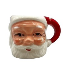 Santa Claus Christmas Miniature Mug 1.5” Tall Candle Toothpick Holder Japan - £13.95 GBP