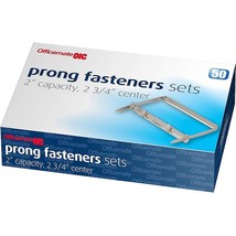 Officemate Prong Paper Fasteners, 2 inch Capacity, 2.75 inch Base, Box o... - $11.99