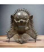Foo Dog Mask Temple Guardian Lion Bronze Brass Fu Dog Singha Statue Thai... - $932.39 CAD