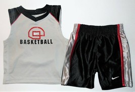 Nike Infant Boy 2pc Shorts and Muscle Shirt Set Basketball Size 12 Month... - £15.77 GBP