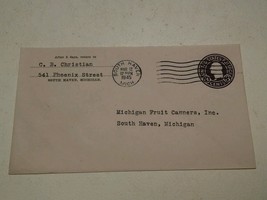 000 1945 Postmarked Envelope 3 cent Postage South Haven Michigan Fruit C... - £3.91 GBP