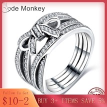 CODEDOG Hot Sale 100% 925 Sterling Silver Rings For Women Stackable Ring with Zi - £9.41 GBP