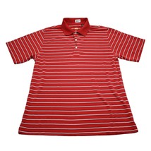 Greg Norman Shirt Mens Large Red Polo Striped Golf Casual Camp Golfing Light - £14.69 GBP