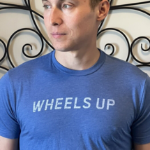 Imperial Graphic T Shirt Wheels Up SMALL Athletic Fit Blue NWT - $17.82