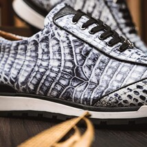 Alonzo Genuine Caiman Crocodile Fashion Sneaker Newspaper image 6