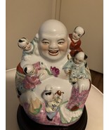 VTG Antique Chinese Famille Rose Republic Period Porcelain Buddha Kids S... - $2,239.19 MXN
