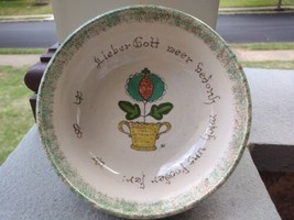 Htf 1991 Left Handed Russell Henry Hay Creek Folk Art Flower Pot Bowl - £101.87 GBP