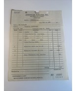 1936 American Airlines Uniform Invoice for Mechanic Chicago Station Glen... - $12.00