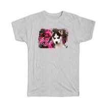 Siberian Husky Mom Flowers : Gift T-Shirt Dog Pet Puppy Floral Animal Cute - £14.46 GBP
