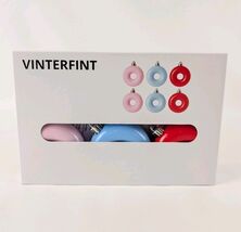 IKEA VINTERFINT 6x Christmas Tree Ornaments Mixed Colours Decorative Bau... - €23,10 EUR