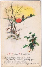 Postcard A Joyous Christmas Across The Glistening Ice &amp; Snow - £2.32 GBP