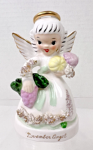 Norcrest Bone China November Birthday Angel A1371 Excellent Shape w Foil... - $26.24