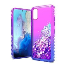 For Samsung S20 6.2" 2 Tone Diamond Water Quicksand Glitter Case PURPLE/BLUE - $5.86