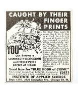 1947 Fingerprint Crime Investigation Advertisement Vintage Investigating... - €17,28 EUR
