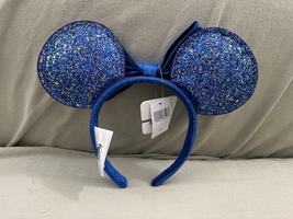 Disney Parks Blue Bow Sequin Sparkle Ears Minnie Mouse Headband NEW image 2