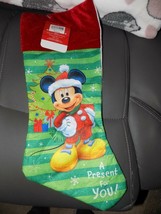 Disney Mickey Mouse A Present For You Holiday Christmas Stocking NEW - £14.27 GBP