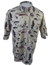 Knights of Round Table men shirt sport fishing print button down collar XL  - £11.89 GBP