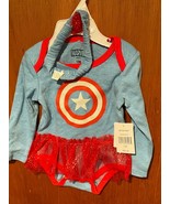 Girl&#39;s Captain America Tutu Bodysuit with Headband 12 Month *NEW* o1 - €14,75 EUR