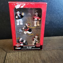 Coca-Cola Boxed Set of 5 Mini Christmas Ornaments Polar Bear Pit Crew NA... - £7.85 GBP