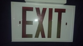 VINTAGE THICK METAL EXIT SIGN FOR USE OR DECORATION - £46.93 GBP