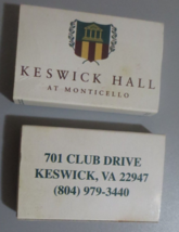 SET OF 2 KESWICK HALL AT MONTICELLO  Matchboxes Full and Unstruck - £2.77 GBP