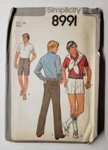 1979 Simplicity Sewing Pattern #8991 Size 36 Men's Pants in Three Lengths UNCUT - £11.84 GBP