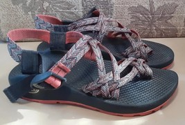 Chaco Sandals Womens 6 ZX/2 Classic Pink Blue Strappy Buckle Comfort Cas... - $28.65
