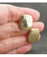 Vintage Cufflinks Gold Tn Floral Embossed - $14.50