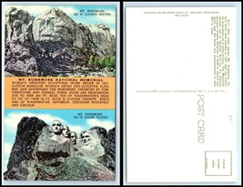 South Dakota Postcard - Mt. Rushmore Before &amp; After H4 - £2.31 GBP
