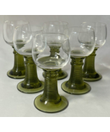 Vintage German Roemer Green Beehive Stem Wine Goblets MCM - Set of 6 - $47.50 CAD