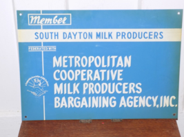 Vintage Member South Dayton Milk Producers Tin Sign - $94.05