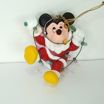 DISNEY Grolier Christmas Magic Ornament Mickey Mouse Tangled in Lights NEW - £19.45 GBP