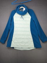 Lands End Jacket Women&#39;s XL Blue Primaloft Puffer Cowl Neck Pullover - $28.04