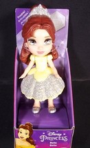 Disney Mini Toddler BELLE silver glitter dress 3&quot; poseable figure NEW - £8.61 GBP