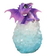 Whimsical Cute Purple Baby Dragon Hatchling in LED Crystal Icicles Egg F... - $476.82 MXN