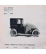 1908 E.R. Thomas Model 4-20 Landaulet Catalog Advertisement Automobilia ... - $561.45 MXN