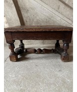 Antique French Carved Oak Footrest, Louis XIV style- vintage stool, soli... - $4,027.83 MXN