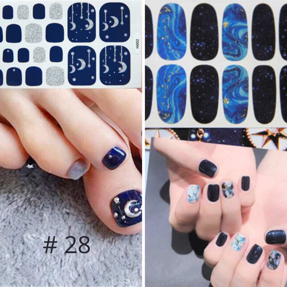 Premium Nail & Toe Nail Polish Strips Wraps Stickers. Pedicure Manicure Match. - $6.99