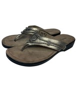 Minnetonka Sandals Womens 8 Silverthorne 360 Leather Thong 700001 Pewter... - $33.83 CAD