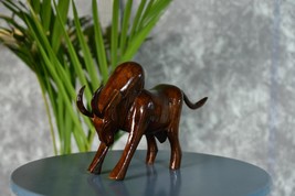 SOWPEACE Handmade Wooden Carved Wooden Large Bull Tabletop showpiece/Figurine Ma - £28.41 GBP