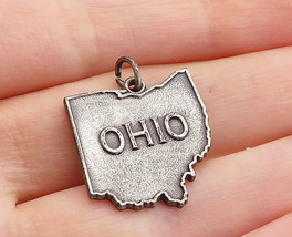 925 Sterling Silver - Vintage Oxidized Ohio Buckeye State Drop Pendant - PT4775 - £23.18 GBP