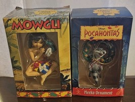 Vtg Grolier Disney Jungle Book Mowgli + Meeko Pocahontas Christmas Ornam... - €13,55 EUR