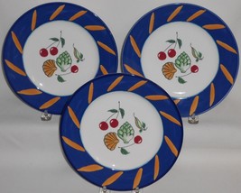 Set (3) Mikasa Oc EAN Collage Pattern Salad Plates Made In Japan - £39.56 GBP
