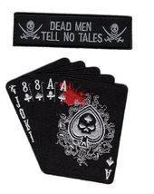 Dead Man&#39;s Hand Aces and 8&#39;s Dead Men Tell no Tales Patch Bundle 2pcs Hook Patch - £9.58 GBP