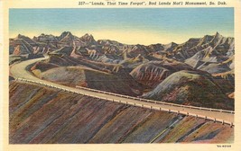 Land That Time Forgot Bad Lands National Monument Unused Linen Postcard SD C429 - £3.74 GBP