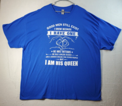 Good men T Shirt Mens Size 4XL Queen Blue Knit Cotton Short Sleeve - £10.97 GBP