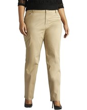 Women&#39;s Lee Relaxed Fit Straight-Leg Mid-Rise Twill Pants, 20M, Flax (Beige) - £15.40 GBP