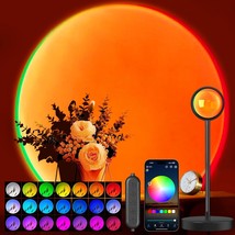 Sunset Lamp Projector With App &amp; Button Control, 360 Degree Rotation Mul... - $29.99