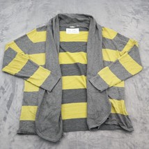 Neiman Marcus Sweater Mens L Yellow Gray Stripes Casual Knitted Cardigan - £18.18 GBP